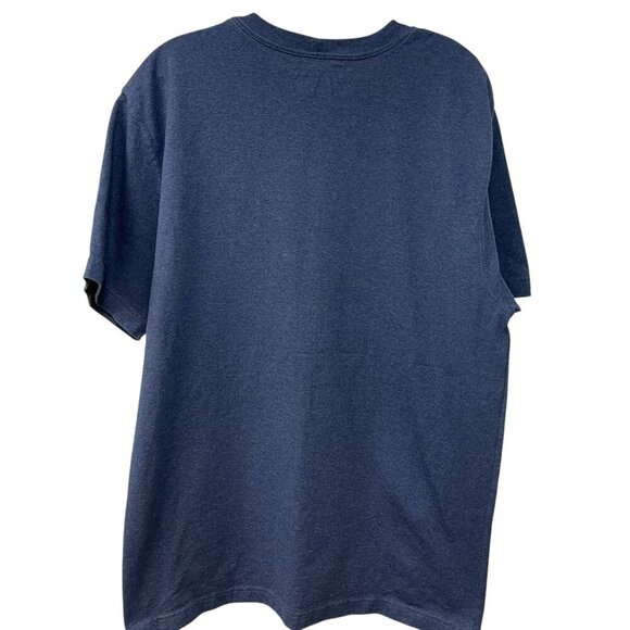 Carhartt Shirt Adult Medium Blue Neon Spell Out Work Wear Cotton Casual Mens - Picture 3 of 4